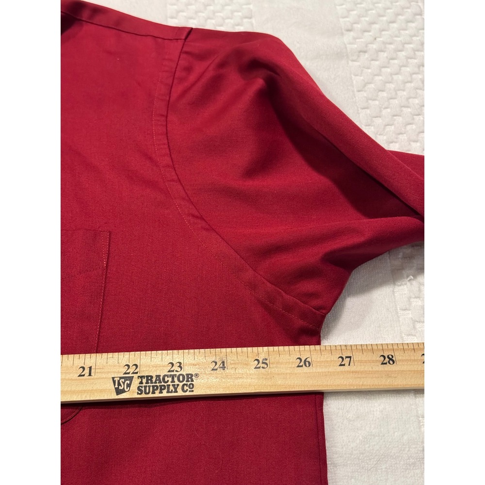 Geoffrey Beene Men Red Sateen Dress Shirt XL 17.5 32/33 Wrinkle Free Button Down - Picture 6 of 8